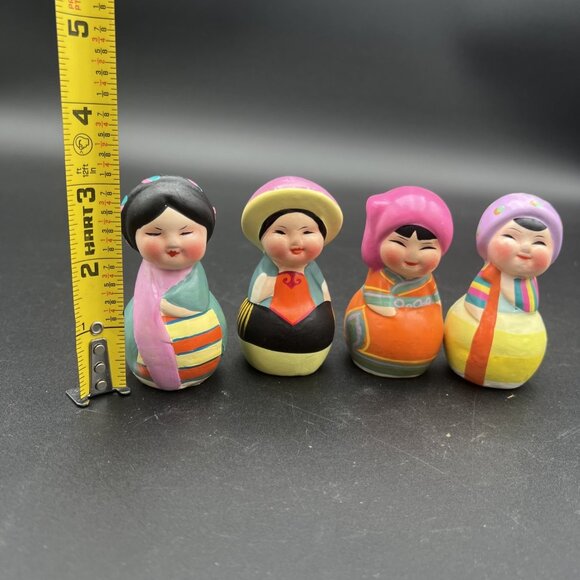Vintage 3" Wuxi Huisang Clay Figurines Chinese Ladies set of 4 Handpainted. - Picture 9 of 14